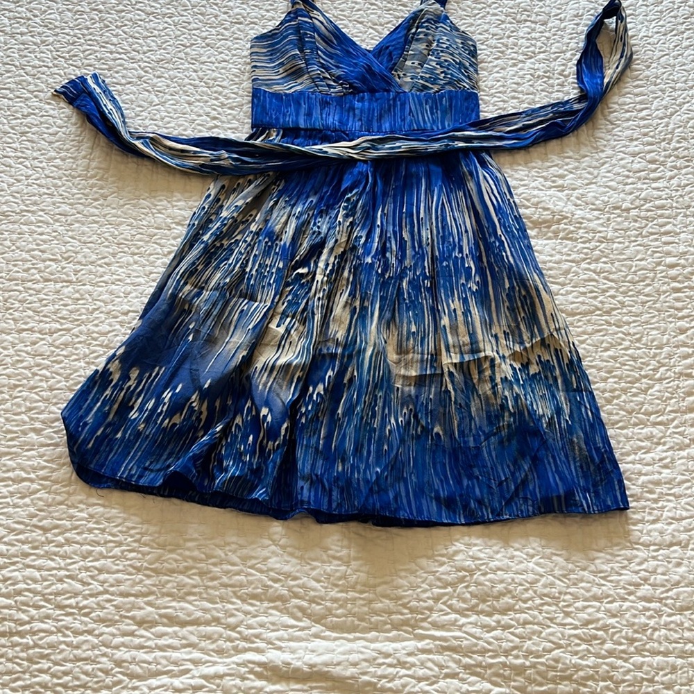 Anthropologie Blue and White Midi Dress